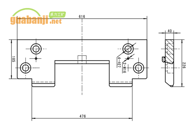 206S800102型護板、舌板尺寸圖